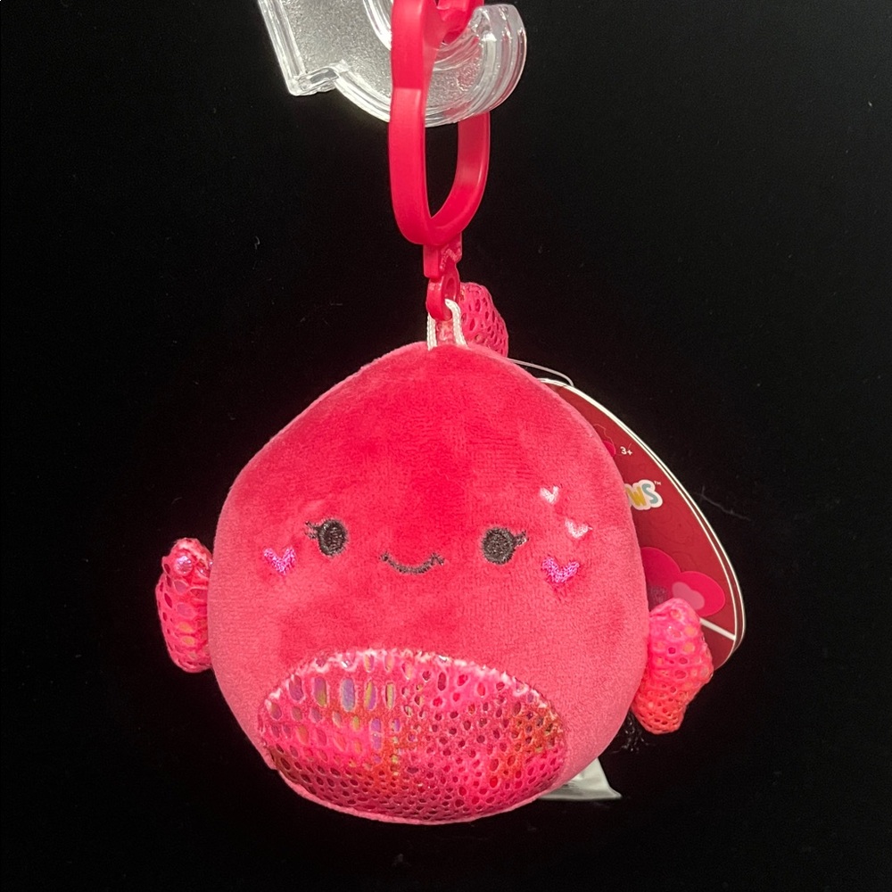 Squishmallows Pink Fish Plush Keychain - with Tags